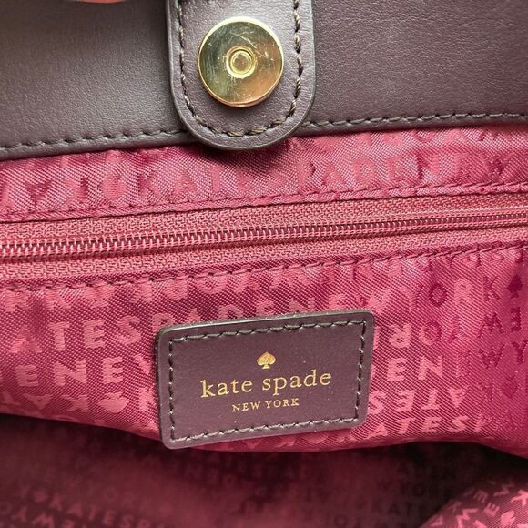 Kate Spade New York  Bordeaux Cown Hide Leather Shoulderbag Handbag - Picture 8 of 13